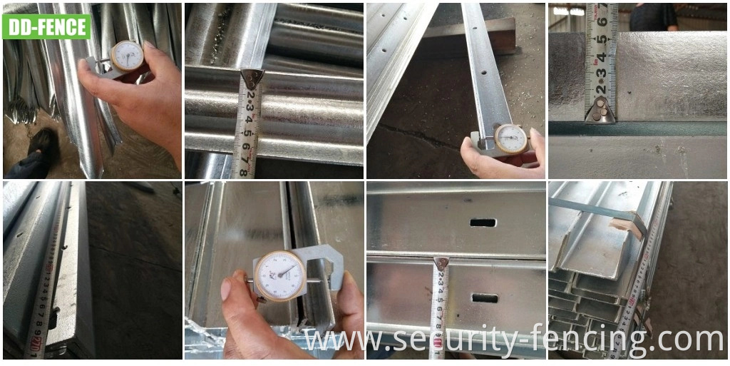 BS1722 Hot Dipped Galvanized Three Rail 3.0m Triple Point Spear Curved Top W Pale Steel Palisade High Security Fence for Telecom Pump Station Power Substation